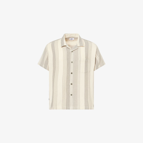 

Футболка Frazer из хлопка в полоску Obey, цвет birch