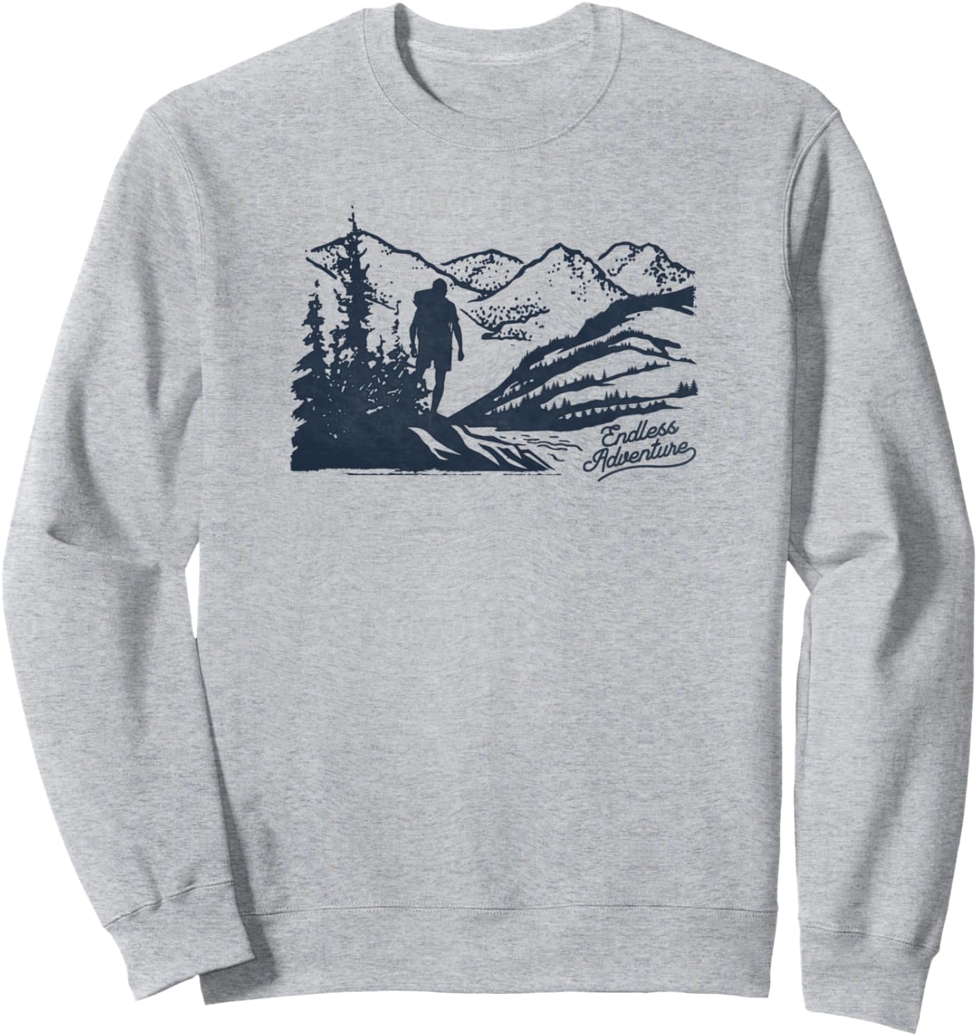 

Модная толстовка с изображением лесного пейзажа и походов на бесконечное лето Trendy Apparel, серый