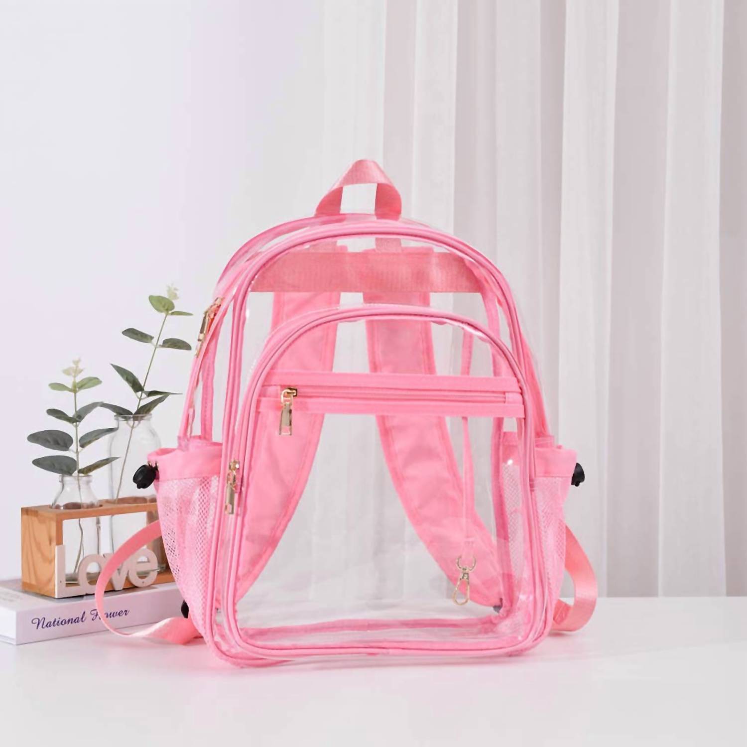 

Женский прозрачный рюкзак Stadium в цвете Barbiecore Pink Fashion CITY