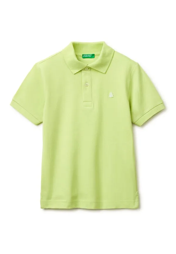 Поло приталенного кроя из чистого шелка. рубашка поло United Colors Of Benetton, Green