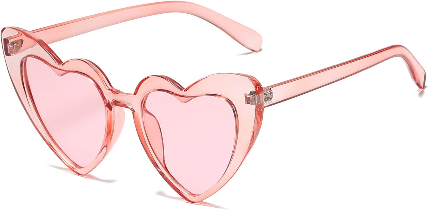 

Солнцезащитные очки в форме сердца для женщин, модные солнцезащитные очки «кошачий глаз» в форме сердца, винтажные, милые, ретро, ​​симпатичные солнцезащитные очки YOSHYA, Clear Red / Red