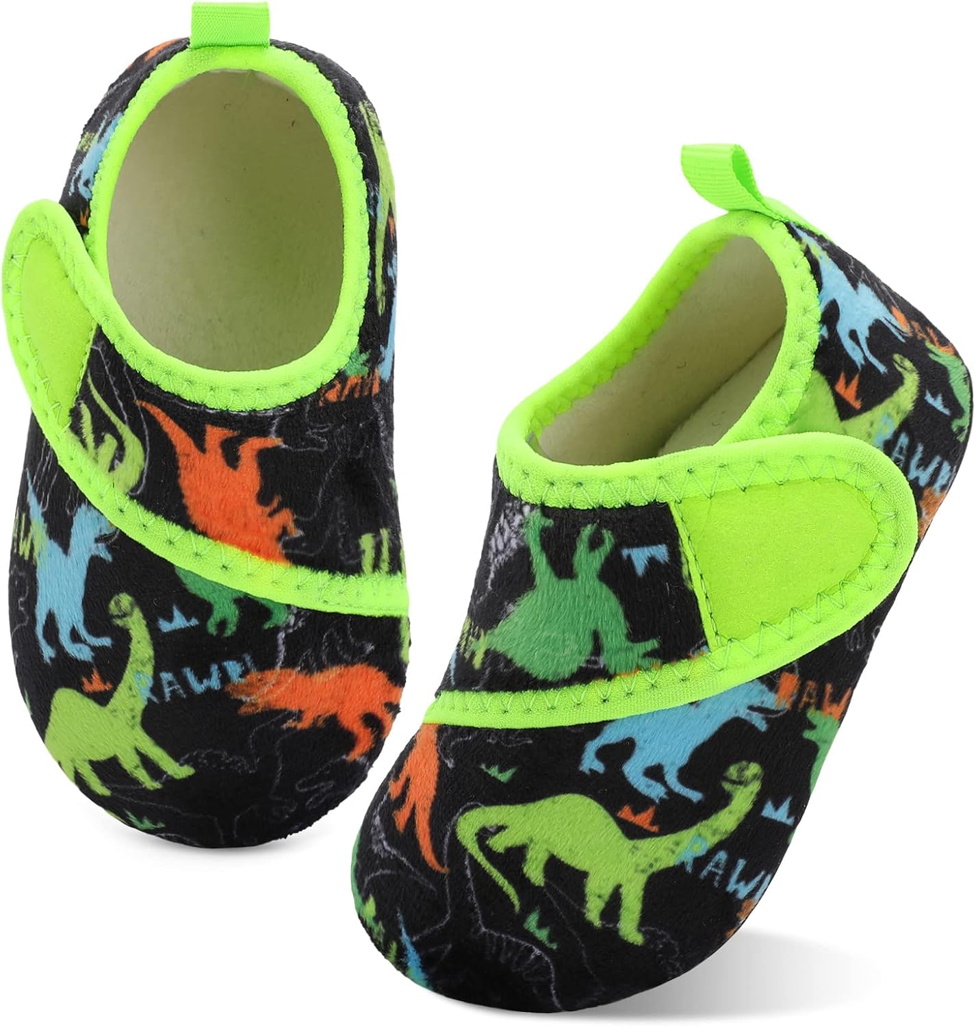 

Домашние тапочки для детей XIHALOOK для мальчиков и девочек с микрофлисовой подкладкой, уютные, с подошвой против скольжения, черный