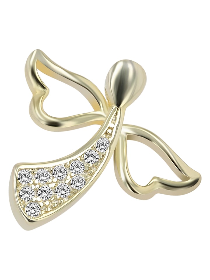 

Adeliás Женский кулон - кулон «Ангел» из серебра 925 пробы с кубическим цирконием в золотой оправе