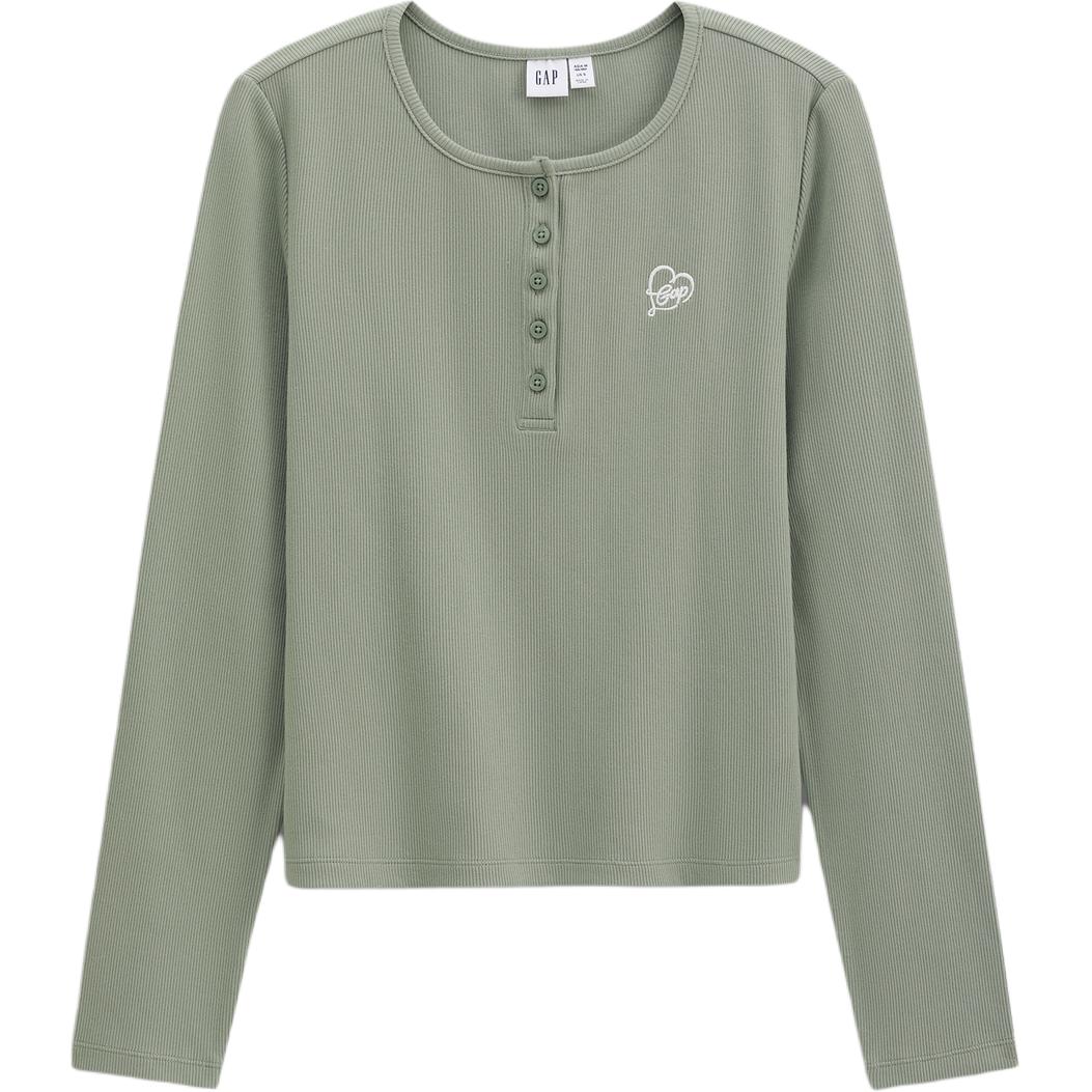 

Трикотажный свитер женский с воротником хенри GAP, зеленый