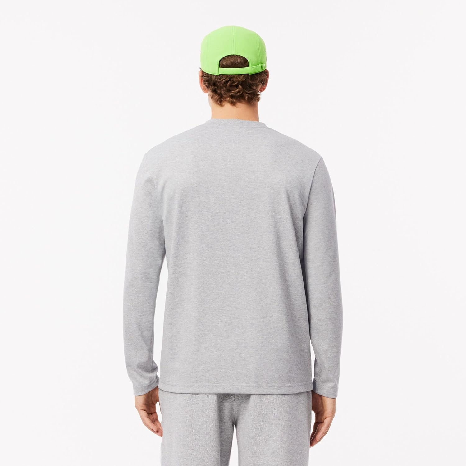 Мужская футболка с длинными рукавами из хлопкового трикотажа Lacoste, Silver Chine — фото 3