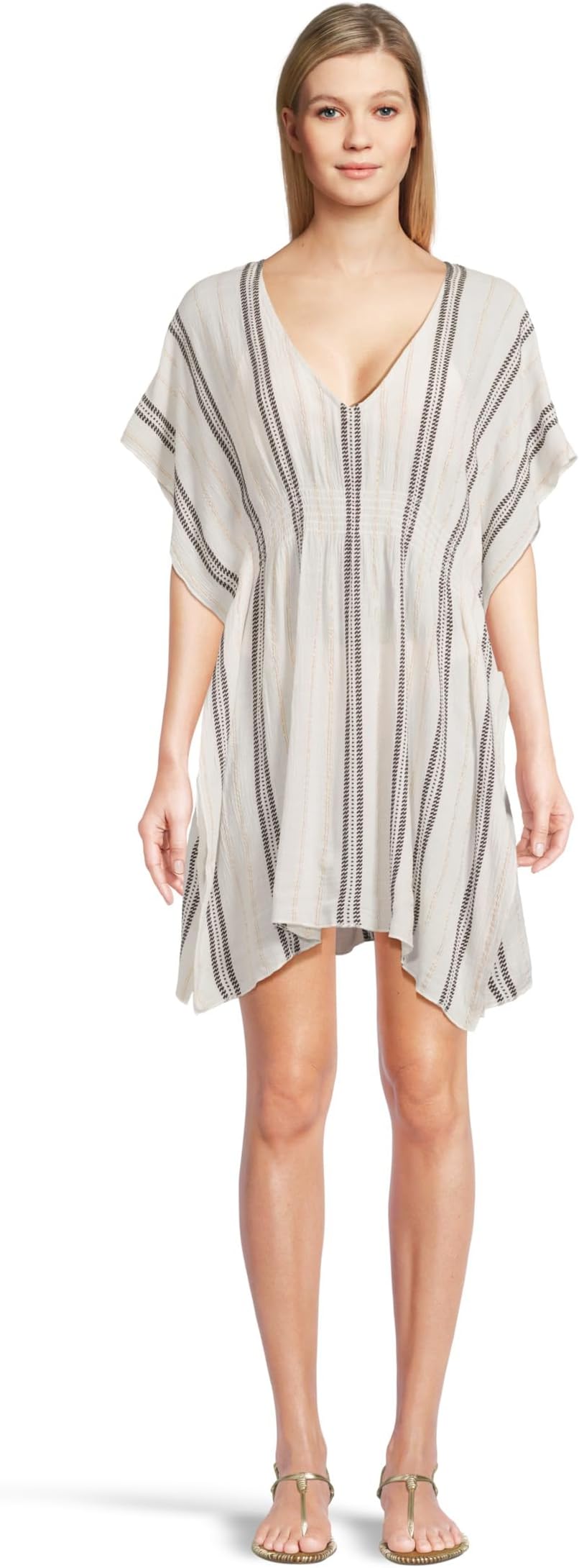 

Женская туника Radiance с глубоким вырезом и завязкой спереди BECCA, White