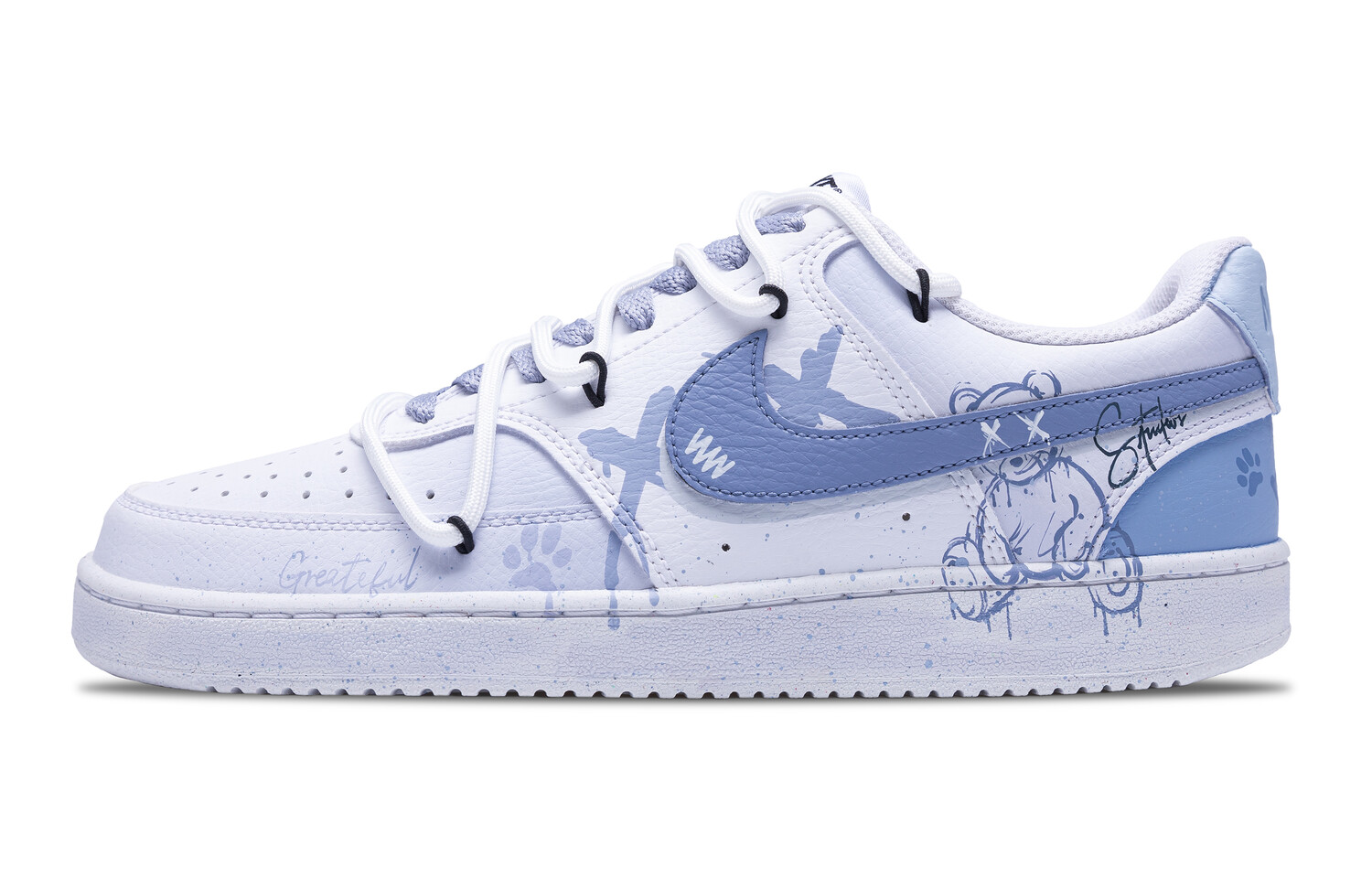 

Кроссовки Nike Court Vision 1 Skateboarding Shoes Women's Low-top Blue-violet, серый