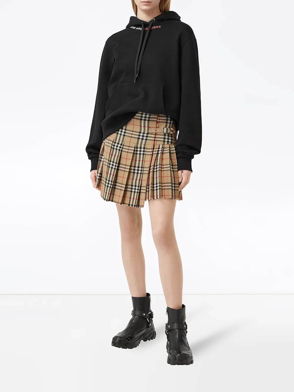 Кilt Burberry, винтажный клетчатый узор, шерсть, нейтральный — фото 2