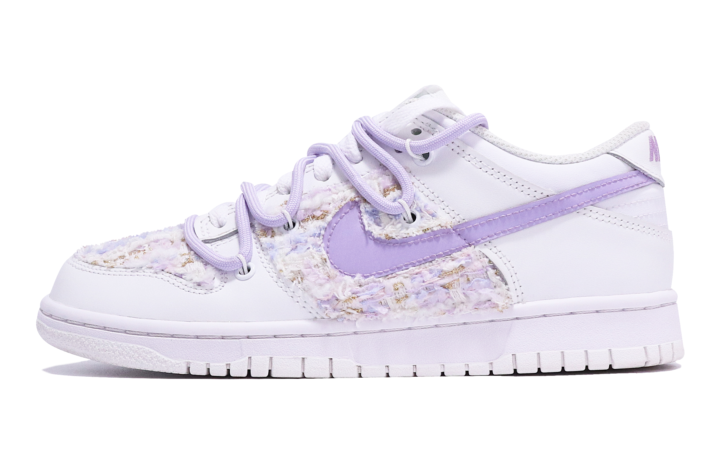 

Кроссовки Nike Dunk Skateboard Shoes Women's Low-Top White Pink/Purple