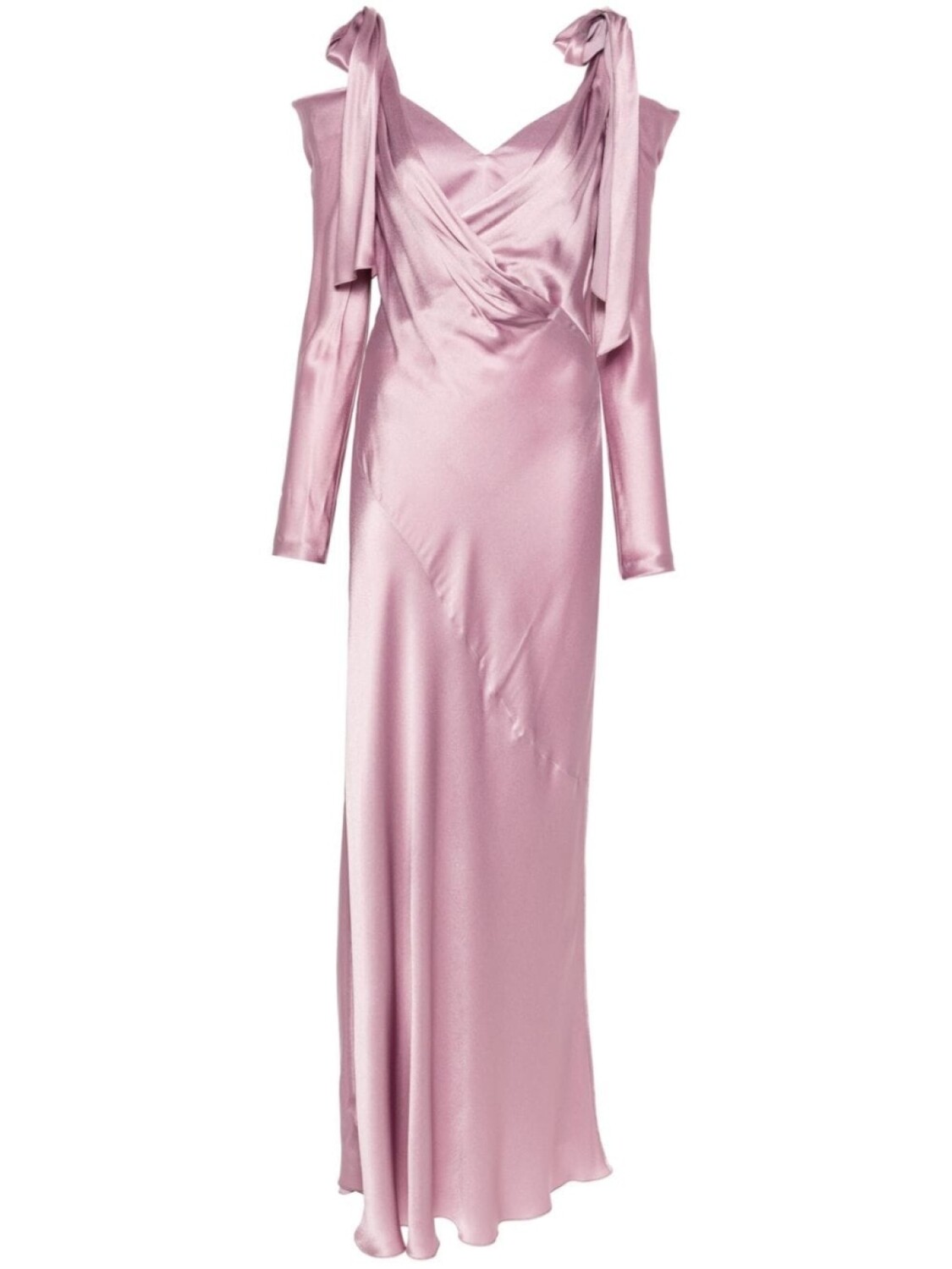 

Alberta Ferretti атласное платье макси с драпировкой, розовый