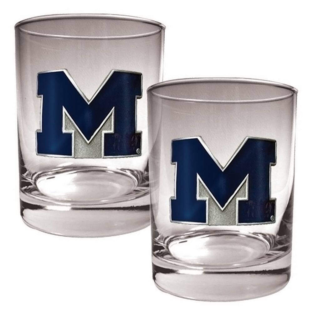 

Набор стаканов Rocks из 2 предметов Michigan Wolverines, черный