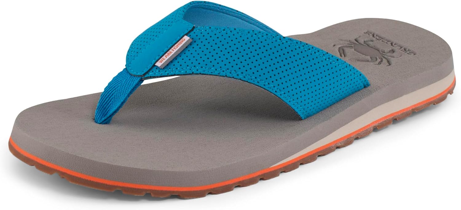 

Сандалии Grundens Species - водостойкая обувь с подошвой для скольжения на мокрой поверхности, ультрамягкие шлепанцы, вдохновленные видами морской рыбы, синий