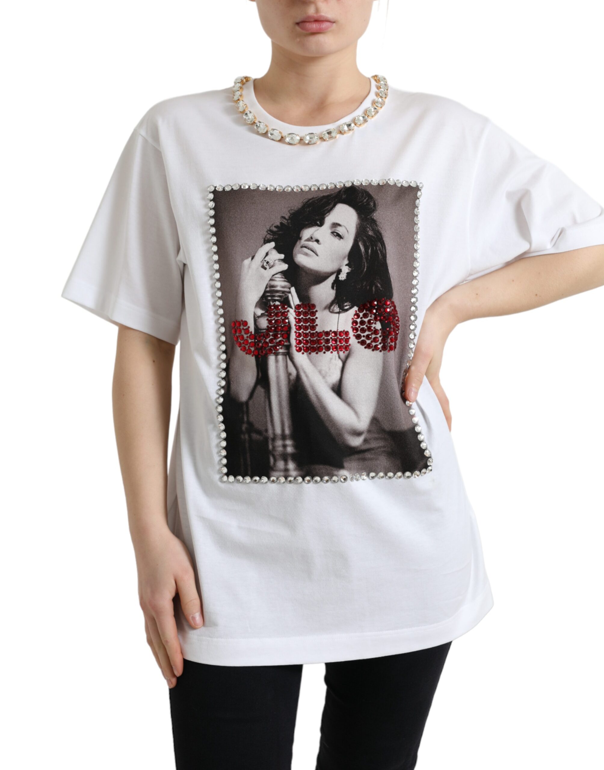 

Футболка J.Lo Portrait Crystal – ограниченный выпуск Dolce & Gabbana, белый