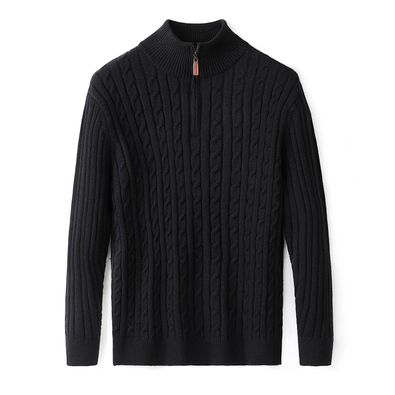 

Свитер мужской с воротником стойкой VanCamel, черный