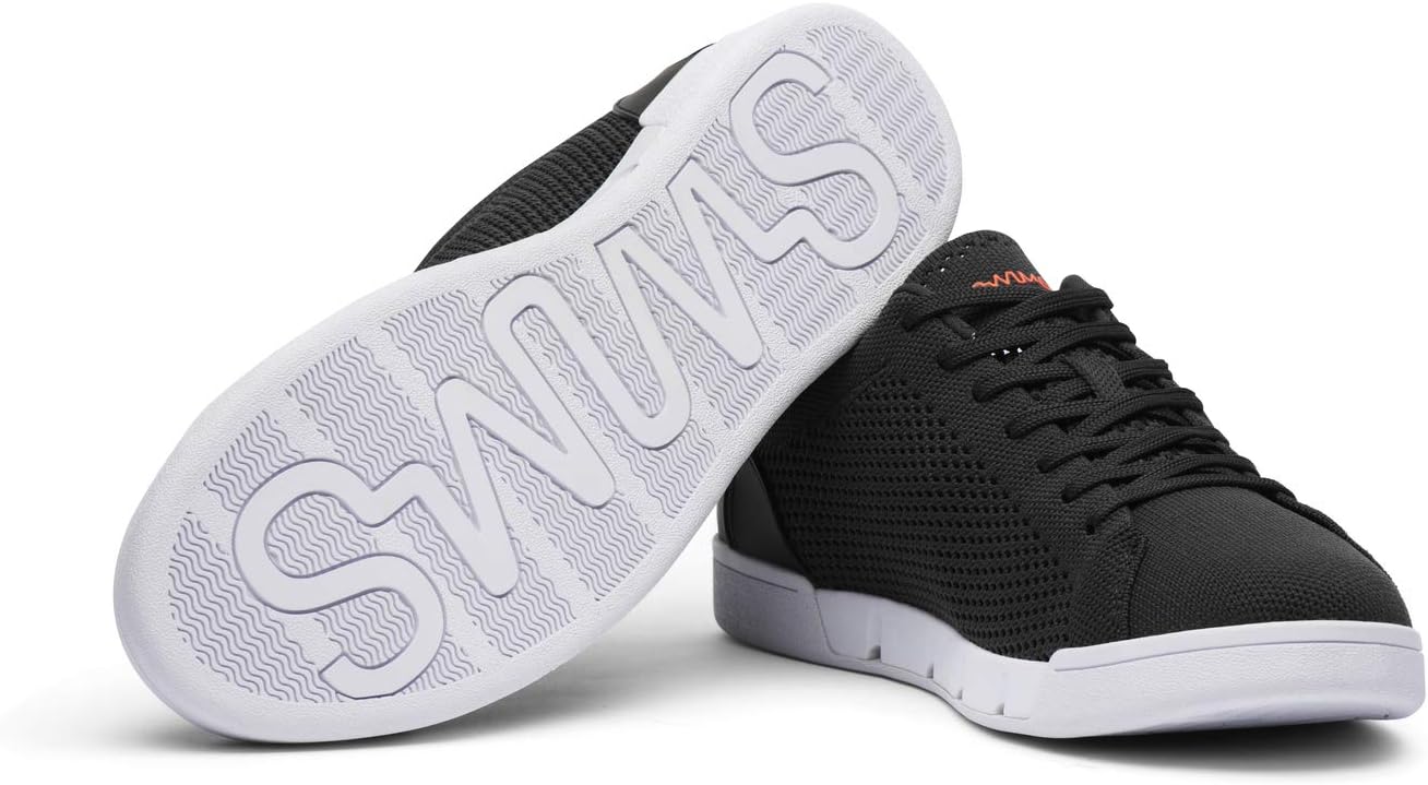 Кроссовки SWIMS для мужчин, повседневная легкая обувь, стильные и удобные кроссовки Breeze для целого дня, вязаные теннисные кроссовки, черно-белый — фото 4