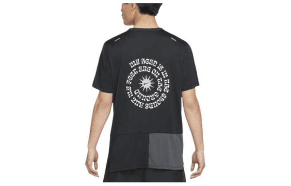 Футболка Men's Nike Solid Color Back Alphabet Printing Short Sleeve Black T-Shirt, мультиколор — фото 2