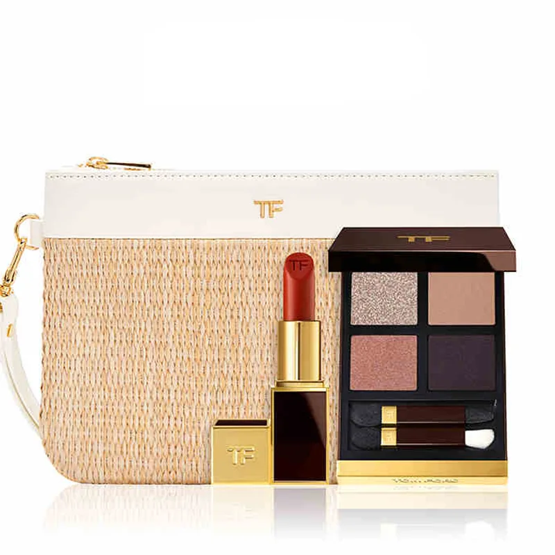 TOM FORD Помада TF Black Tube в наборе, легко растушевывается, увлажняет, Two-Piece Set: Black Tube Lipstick #16+Clear Eye Shadow #20 — фото 3