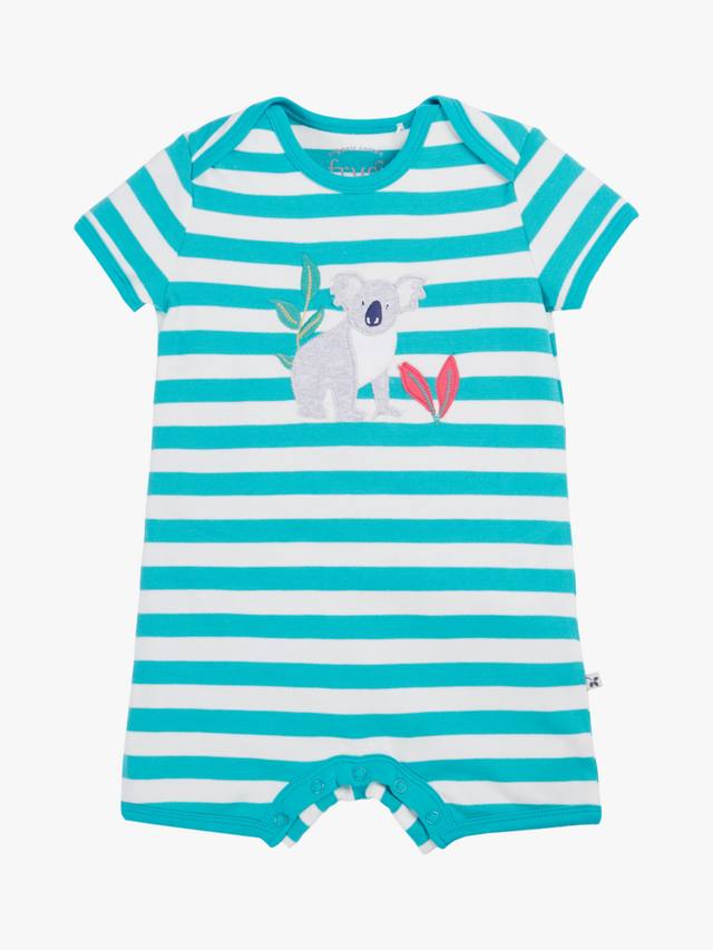 

Комбинезон с аппликацией из органического хлопка baby rue в полоску Frugi, цвет Sea Moss Soft White