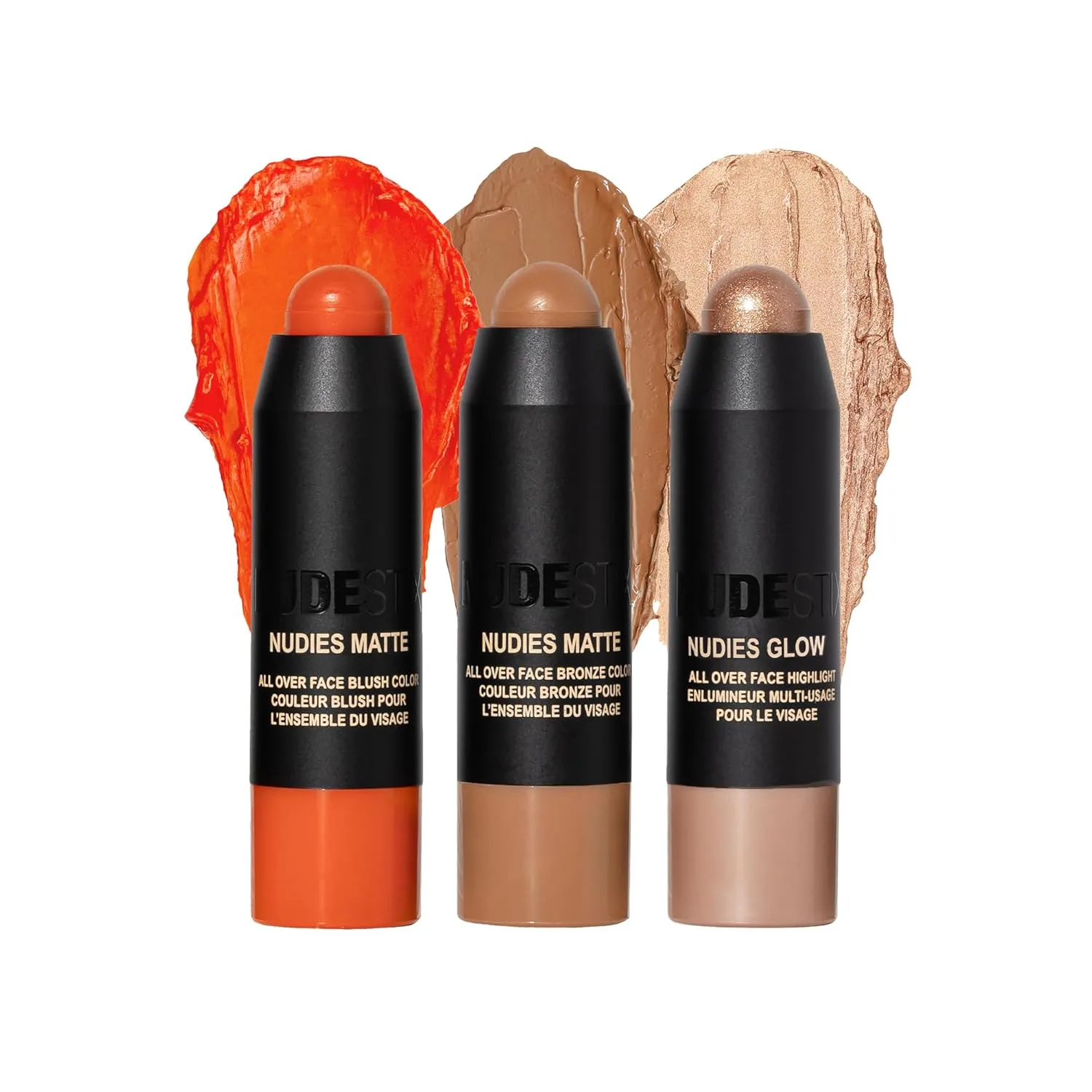 Набор Nudestix Beachy Nudes Mini Kit от Allana Davison - 3 крема NUDIES для щек, глаз и губ, веганский, с эксклюзивным румяном, Picante Bondi Bae, Bubbly Bebe — фото 2