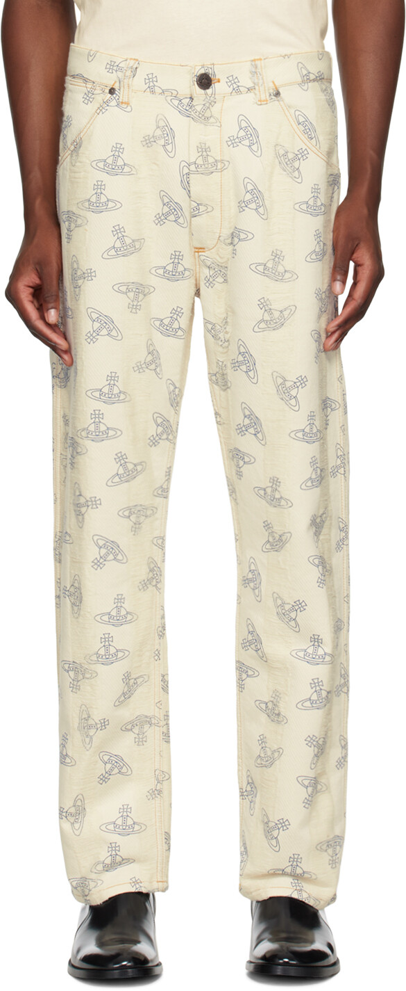 

Джинсы Off-White Ranch Vivienne Westwood, Off white/Orbs