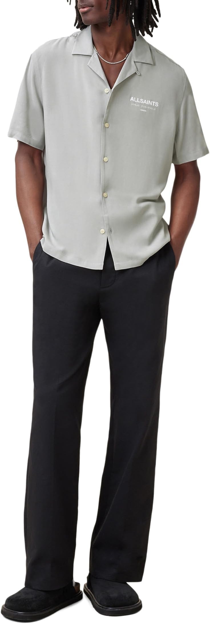 

Рубашка AllSaints Underground Short Sleeve Shirt, цвет Whisper Grey