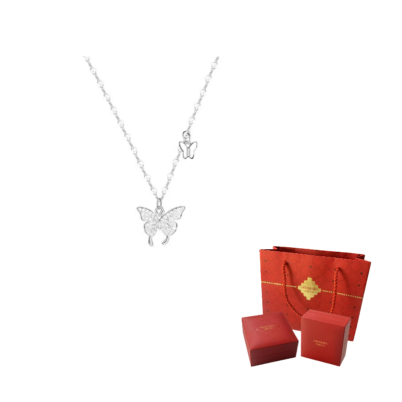 

CHONGQINGJINDIAN Ожерелье из серебра 999 пробы с цирконием для женщин