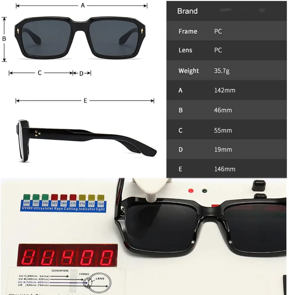 

Ретро-заклёпки, мужские панк-солнцезащитные очки с градиентным переходом цвета, женские солнцезащитные очки цвета зелёного чая TKKTLLT, Black Gray Gradient