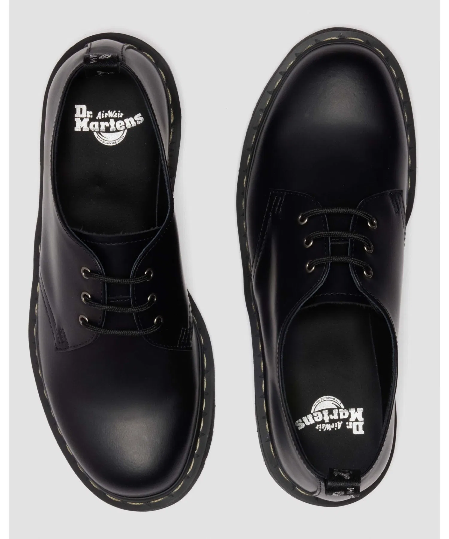 Унисекс ботинки Dr. Martens 1461 с серым швом чёрные — фото 2