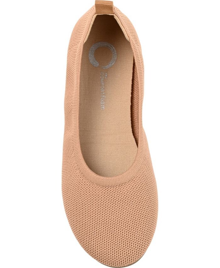 Женские трикотажные балетки из джерси Journee Collection, цвет Tan — фото 4