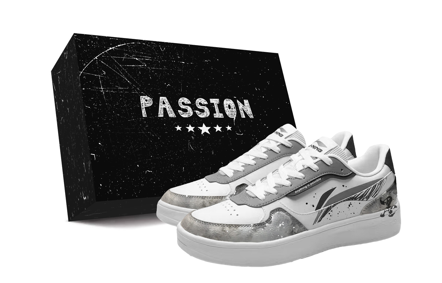 

Мужские износостойкие низкие скейтбордистские кроссовки Li Ning Duda с увеличенной высотой., светлый серый