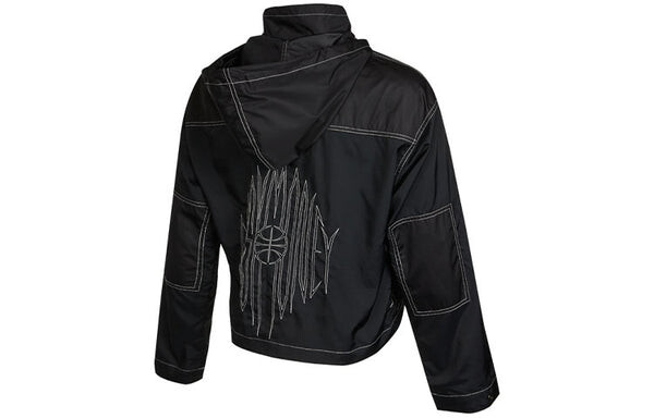 Куртка men's kd swoosh embroidered pattern woven basketball jacket asia edition black Nike, черный — фото 2