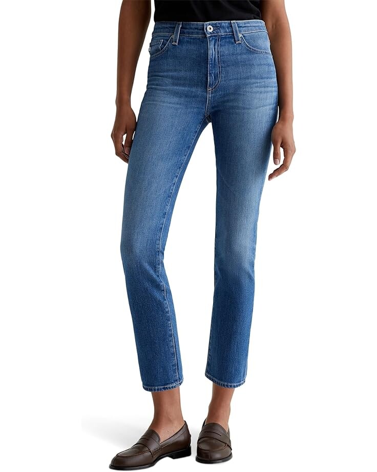 

Джинсы AG Jeans Mari Mid Rise Slim Straight Jeans in Runway, цвет Runway