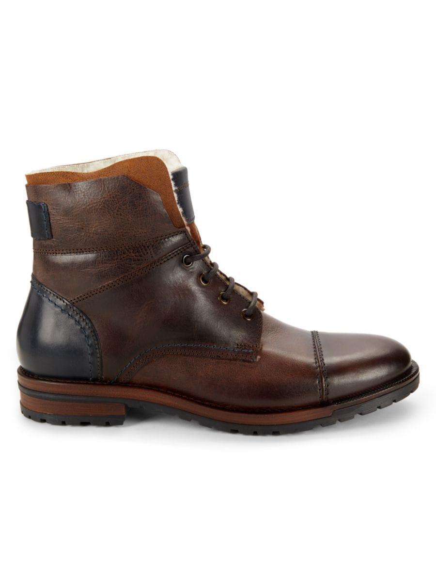 

Кожаные ботинки Ryan с подкладкой из искусственного меха Saks Fifth Avenue, цвет Dark Brown, Коричневый, Кожаные ботинки Ryan с подкладкой из искусственного меха Saks Fifth Avenue, цвет Dark Brown