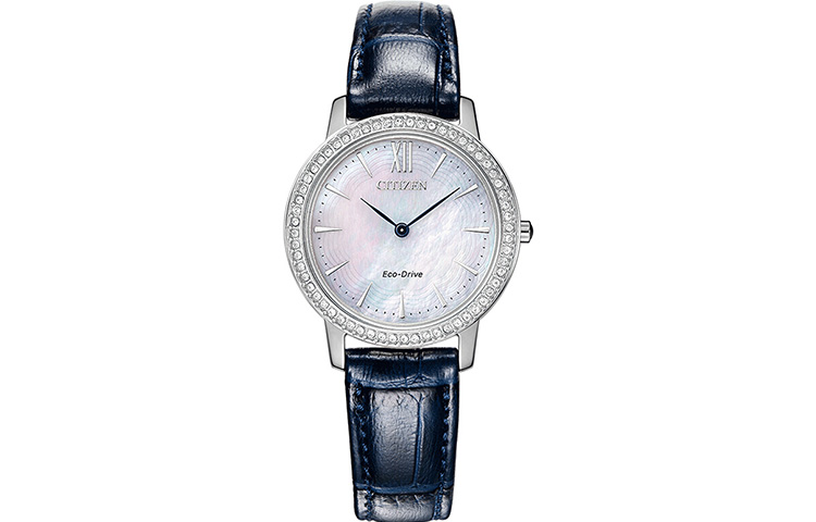 

CITIZEN Часы Ecology Drive Collection Light Powered Quartz Movement Cow Leather Strap Watch 29.5mm Women's Watch White Dial