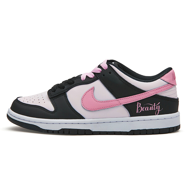 

Кроссовки Nike Dunk Skateboarding Shoes Women's Low-top Powder, черный/розовый