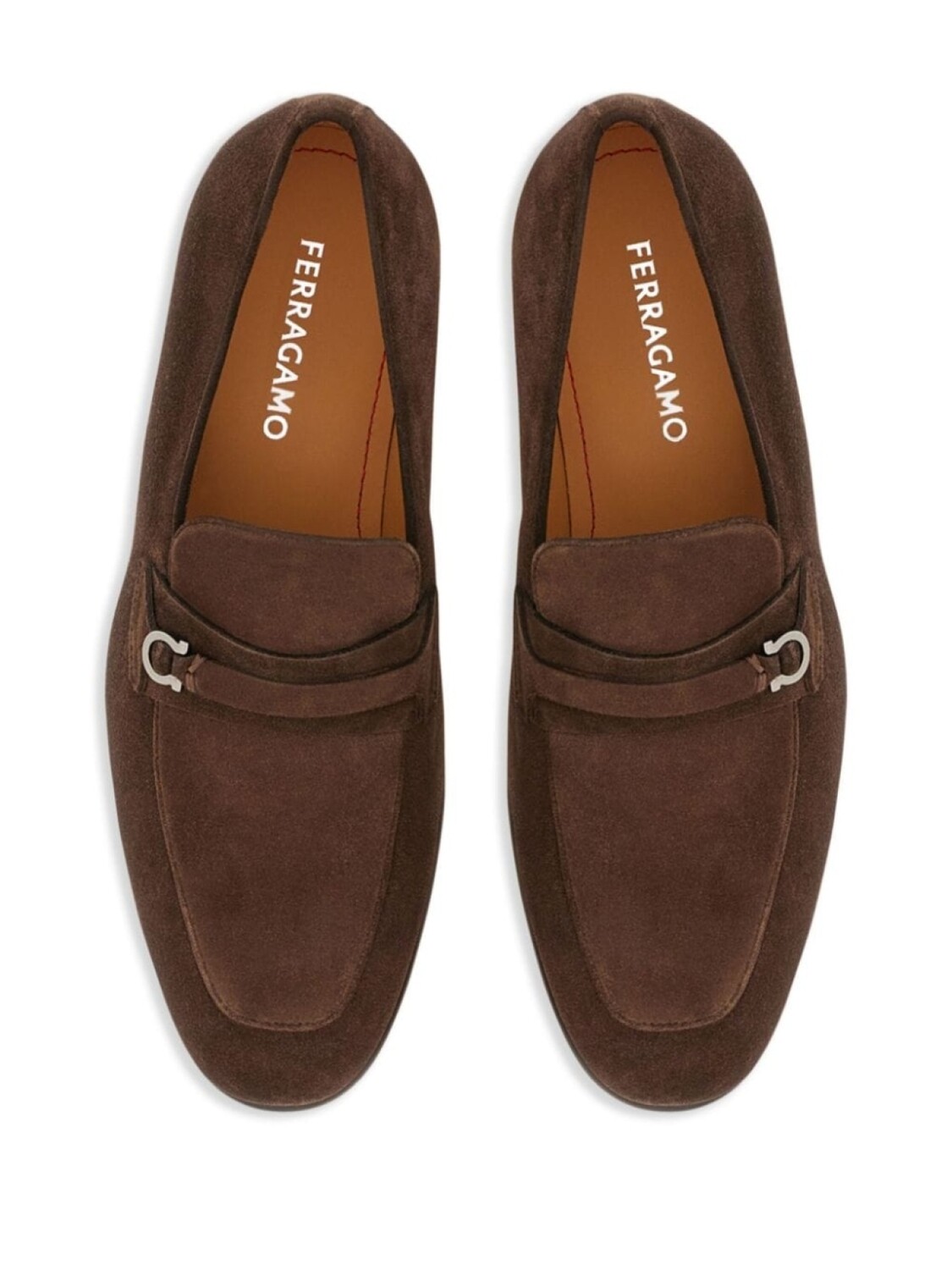 Ferragamo лоферы с декором Gancini, коричневый — фото 4