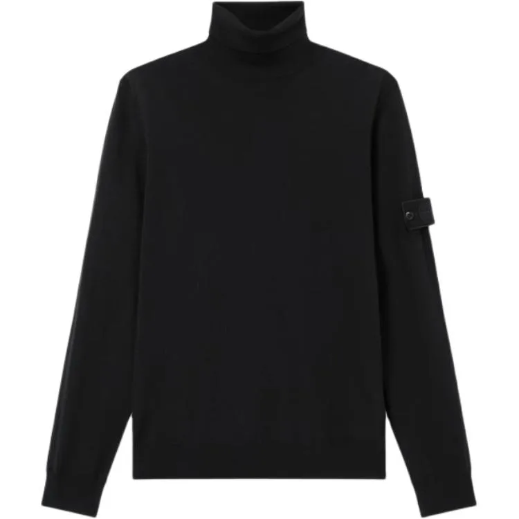 Свитер с воротником-хомутом STONE ISLAND, черный