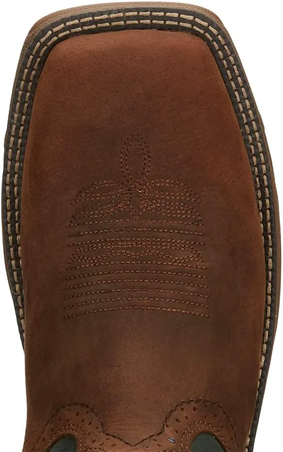 Мужские рабочие ботинки Justin Boot Company, цвет орехово-коричневый, с верха из водяного буйвола, размер 11, лесной зеленый — фото 4