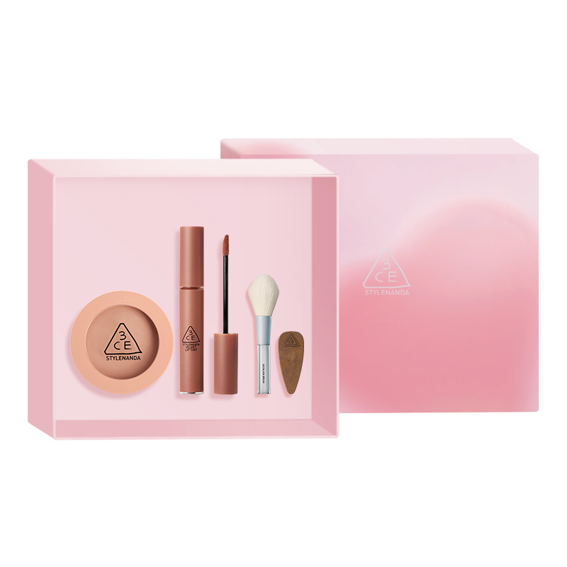 

Монохромный блаш набор жидких помад Long Lasting легко растушевывается натуральный 3CE, Nude бежевый+белый оранжевый