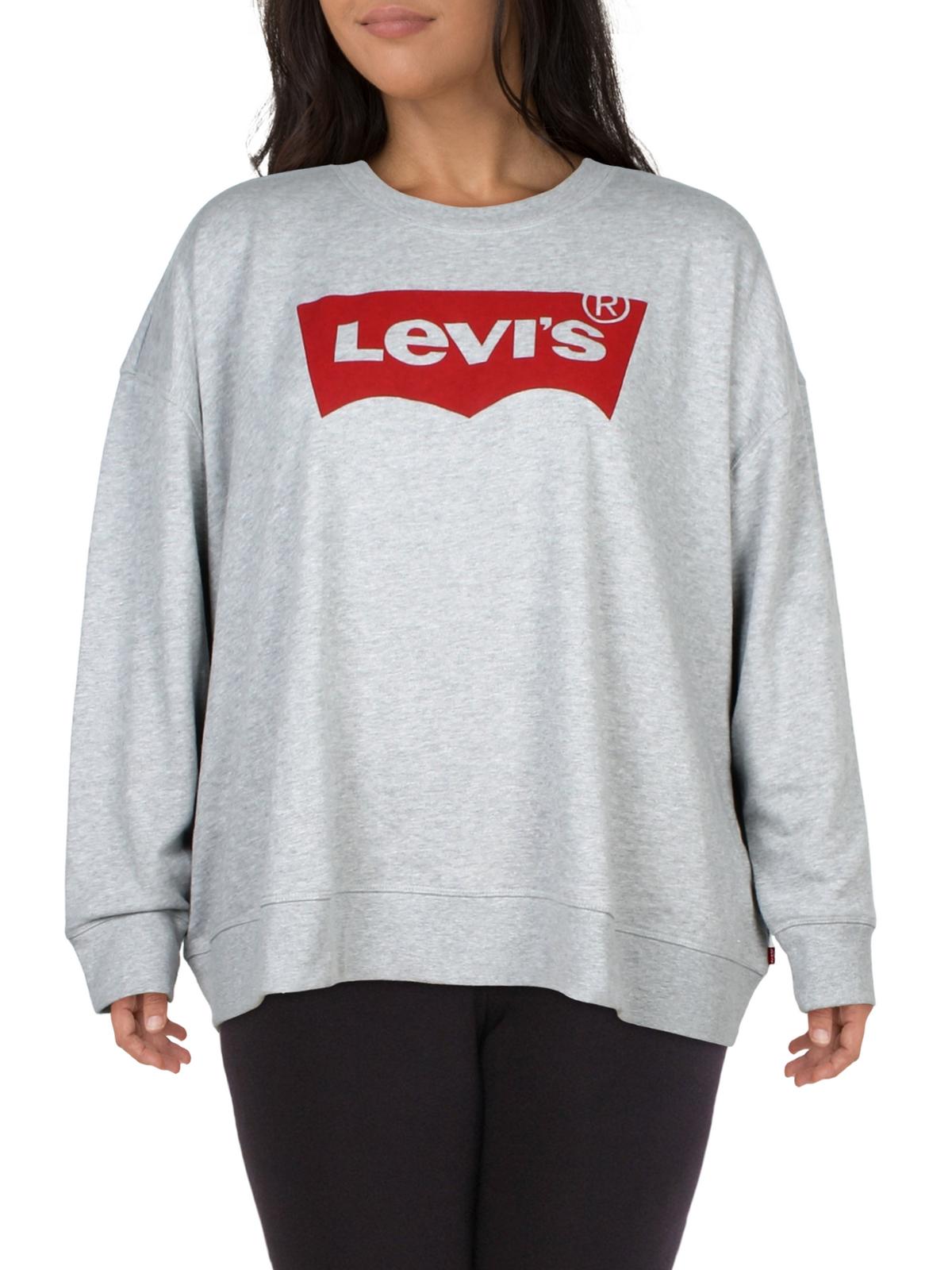 

Плюс Женская модная толстовка с длинными рукавами Levi's, цвет heather gray