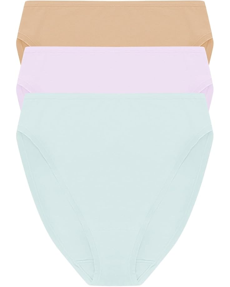 

Женские трусы Natori Bliss Bare Cotton High Cut Brief 3-pack, Cloud Green/Pale Purple/Cafe