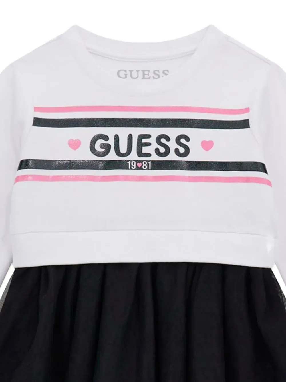 Платье-толстовка из тюля Guess kids, белый — фото 4