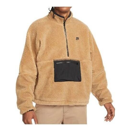 

Куртка Nike 1/2-Zip Anorak Club Fleece Sherpa Jacket 'Brown', коричневый