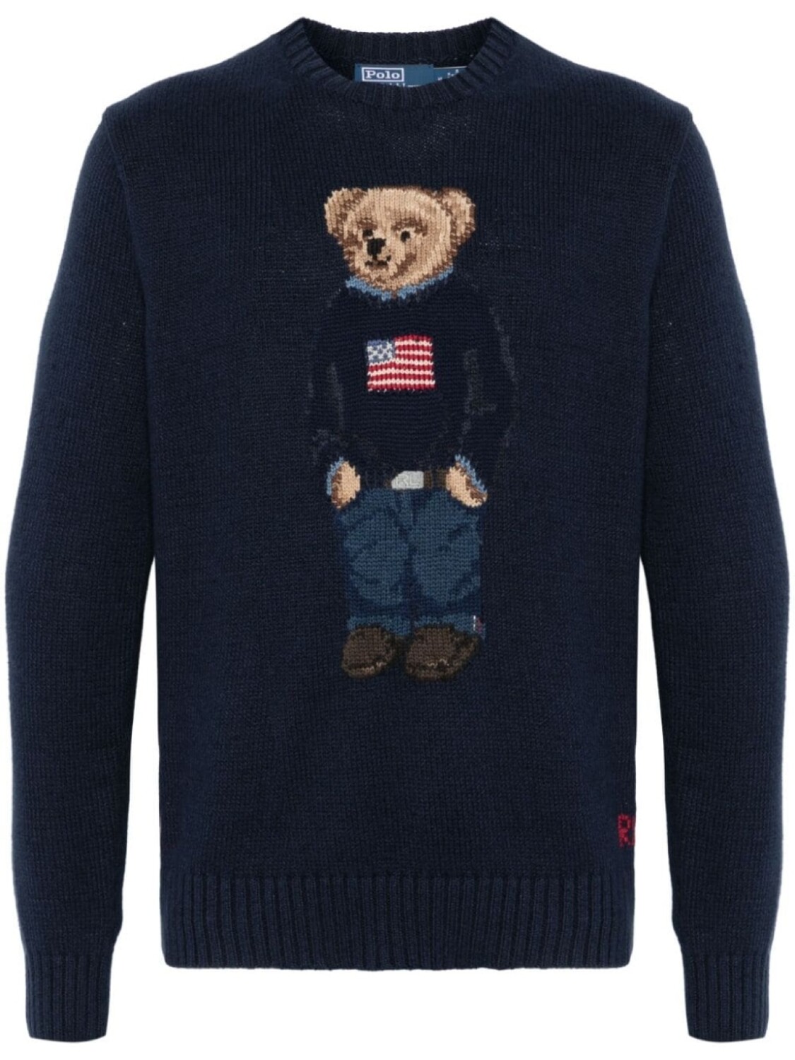 

Polo Ralph Lauren свитер с флагом и медведем, синий