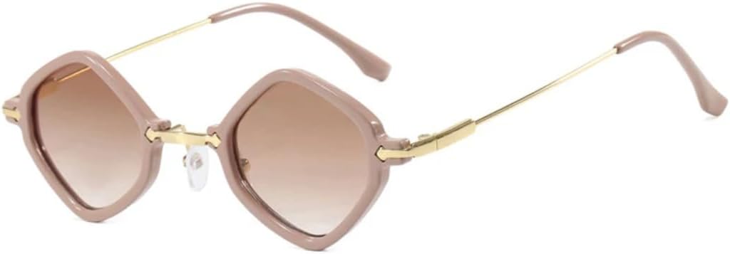 

Винтажные солнцезащитные очки в стиле панк с ромбовидным рисунком для женщин и мужчин, роскошные солнцезащитные очки в металлической оправе для вождения VVTWSSW, Khaki Tea