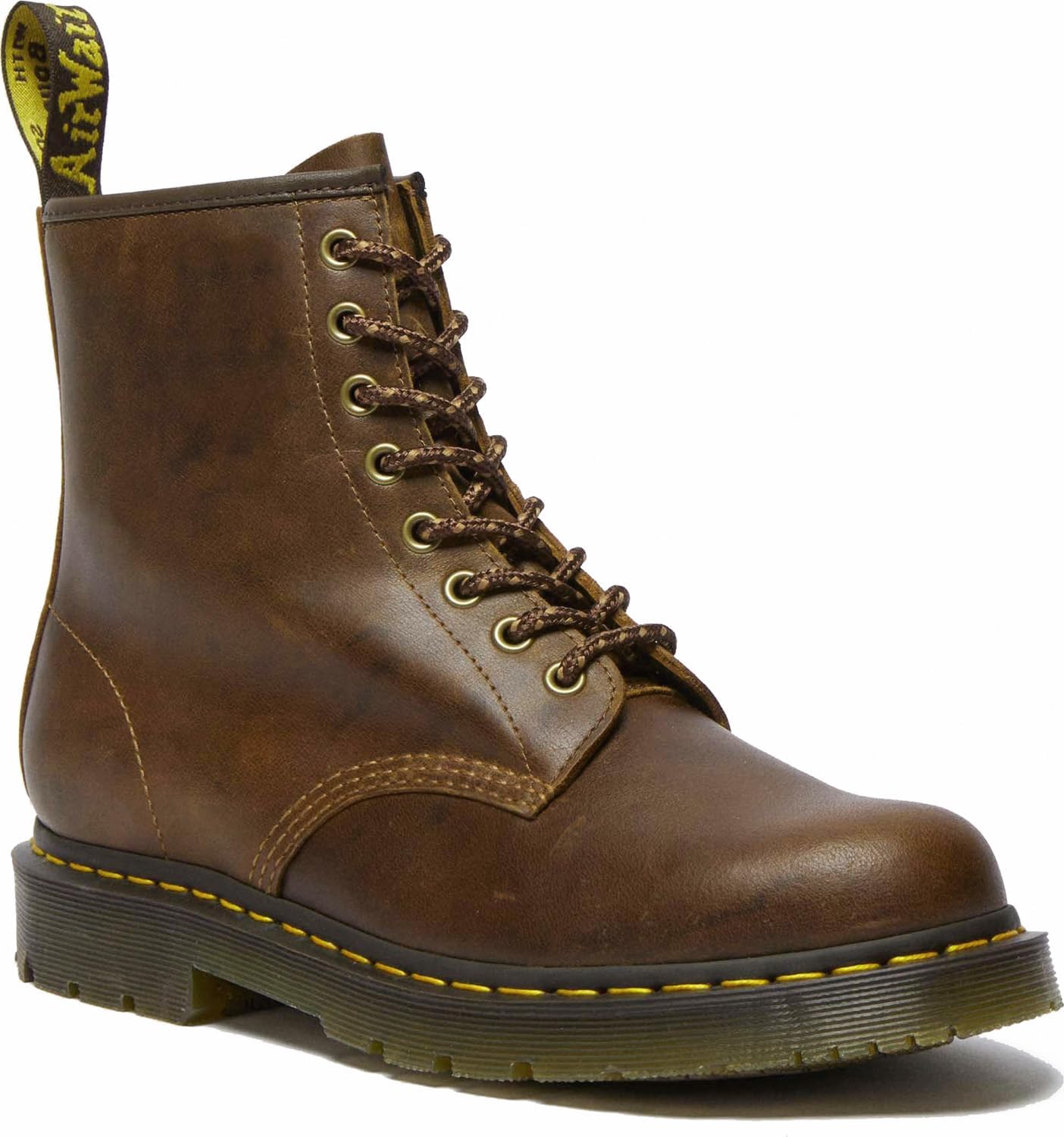 Рабочие ботинки Dr. Martens 1460 Originals унисекс с 8 люверсами, мягким носком и нескользящей подошвой, высота 6 дюймов, Dark Tan — фото 2