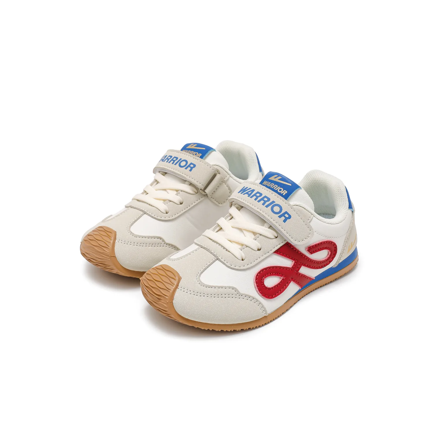 Кроссовки Cortez Synthetic Leather Cushioning, износостойкие низкие немецкие армейские WARRIOR, белый/красный/синий — фото 3