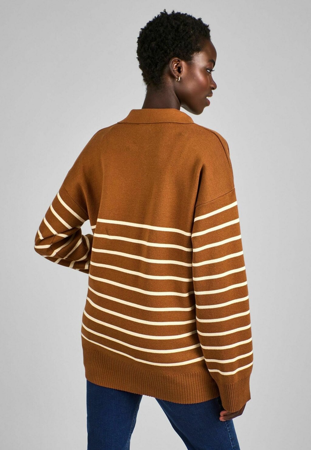 

Джемпер MATERNITY STRIPE COLLARED REGULAR FIT JoJo Maman Bébé, золотого цвета