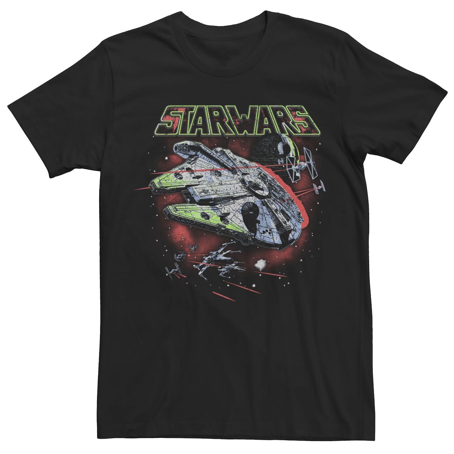 

Мужская яркая винтажная футболка с плакатом Millennium Falcon Star Wars