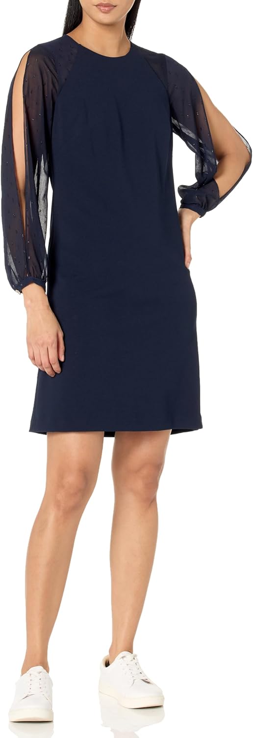 

Женское длинное шифоновое платье-мини с застежкой на рукава-клипс от Tommy Hilfiger, Sky Captain